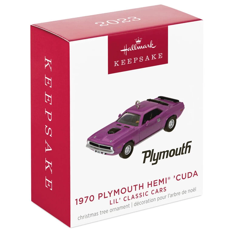 Hallmark Mini Lil' Classic Cars 1970 Plymouth HemiĀ® 'Cuda 2023 Metal Ornament, 0.58" - Image 4