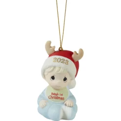 Precious Moments Baby's First Christmas Boy 2023 Ornament, 3"