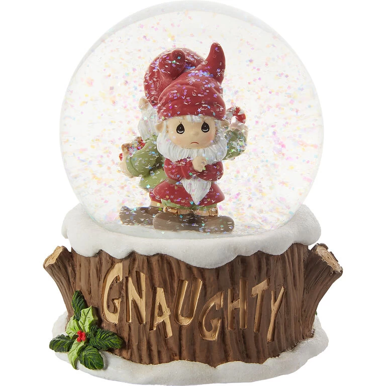 Precious Moments Gnaughty Or Gnice Gnomes Musical Snow Globe, 5.5" - Image 2