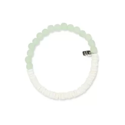 Pura Vida Puka Shell And Frosted Bead Stretch Bracelet