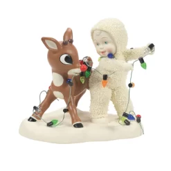 Enesco Snowbabies Light It Up Rudolph Figurine, 4.41"