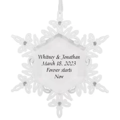 Hallmark Sparkling Snowflake Text Personalized Metal Ornament