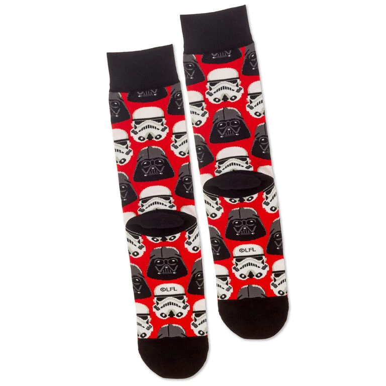 Hallmark Star Wars™ Darth Vader™ And Stormtrooper™ Helmet Novelty Crew Socks - Image 3