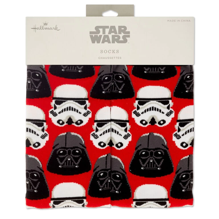 Hallmark Star Wars™ Darth Vader™ And Stormtrooper™ Helmet Novelty Crew Socks - Image 4