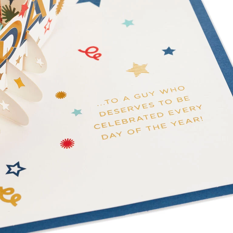Hallmark Celebrate Stars And Pennants 3D Pop-Up Father's Day Card - Image 3