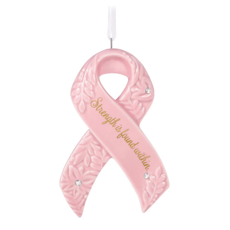Hallmark Strength Within Pink Ribbon Porcelain Ornament Benefiting Susan G. KomenĀ®