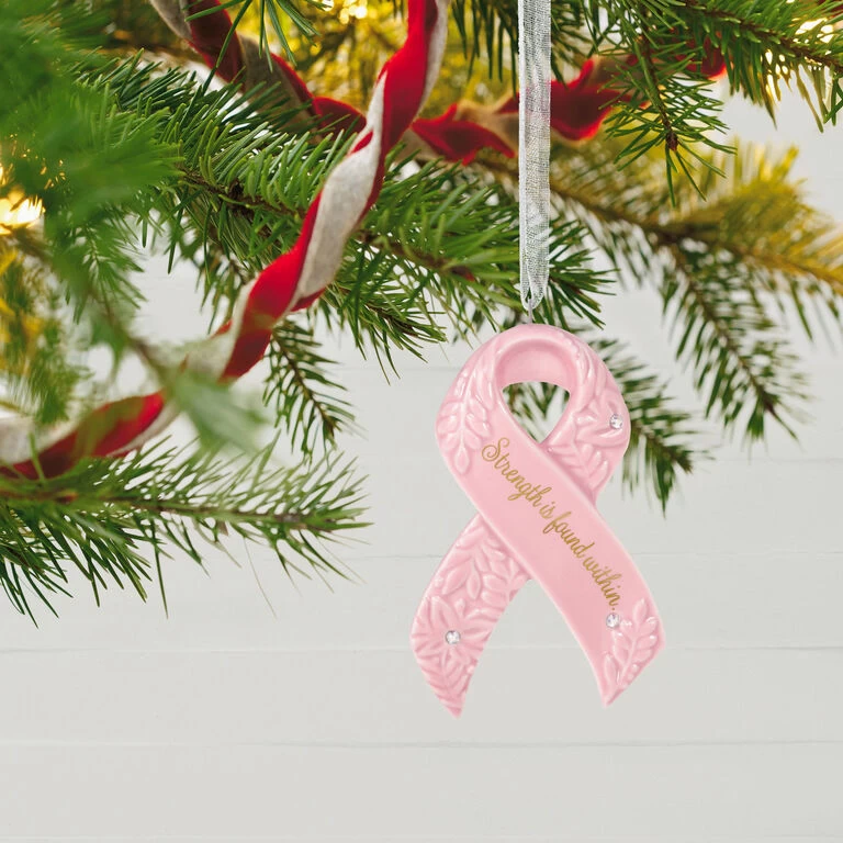 Hallmark Strength Within Pink Ribbon Porcelain Ornament Benefiting Susan G. KomenĀ® - Image 2