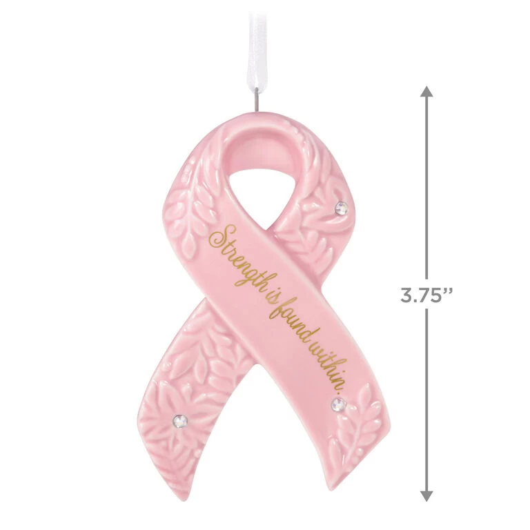 Hallmark Strength Within Pink Ribbon Porcelain Ornament Benefiting Susan G. KomenĀ® - Image 3