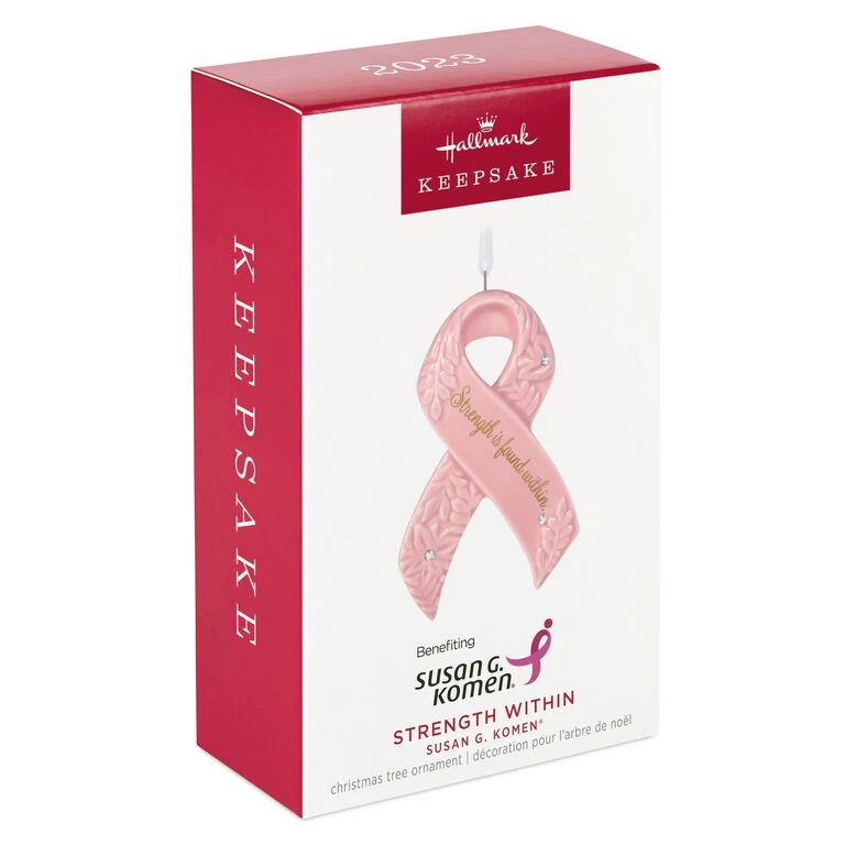 Hallmark Strength Within Pink Ribbon Porcelain Ornament Benefiting Susan G. KomenĀ® - Image 4