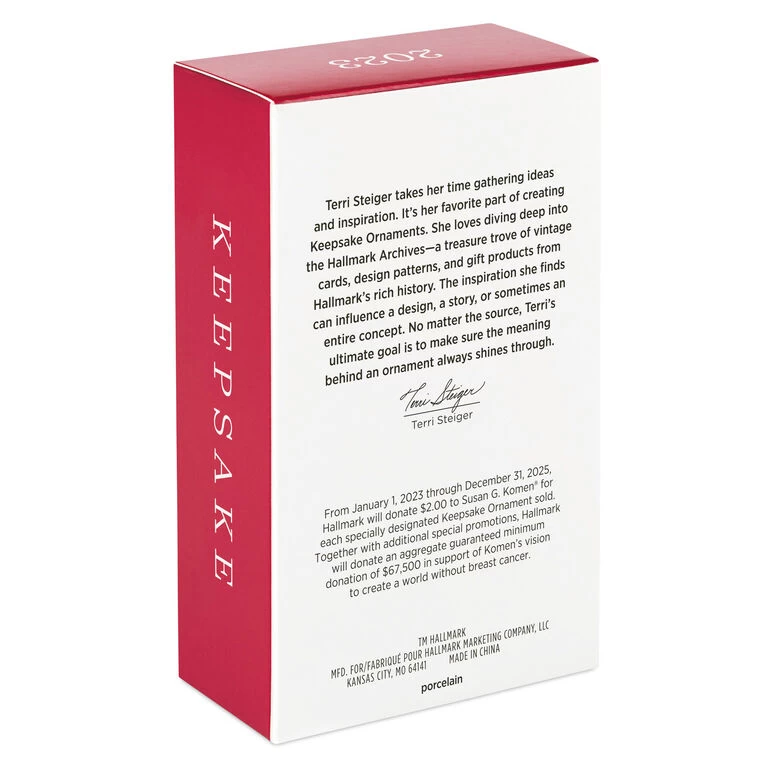 Hallmark Strength Within Pink Ribbon Porcelain Ornament Benefiting Susan G. KomenĀ® - Image 5