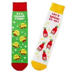 Hallmark Tacos And Hot Sauce Better Together Funny Crew Socks