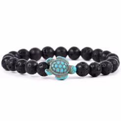 Fahlo Lava Stone Turtle Journey Bracelet
