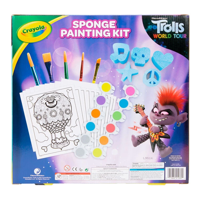 Crayola® Trolls Washable Sponge Painting Kit, 35+ Pieces - Image 3