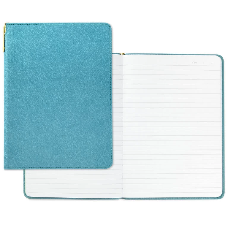 Hallmark Turquoise Faux Leather Notebook With Pen - Image 2