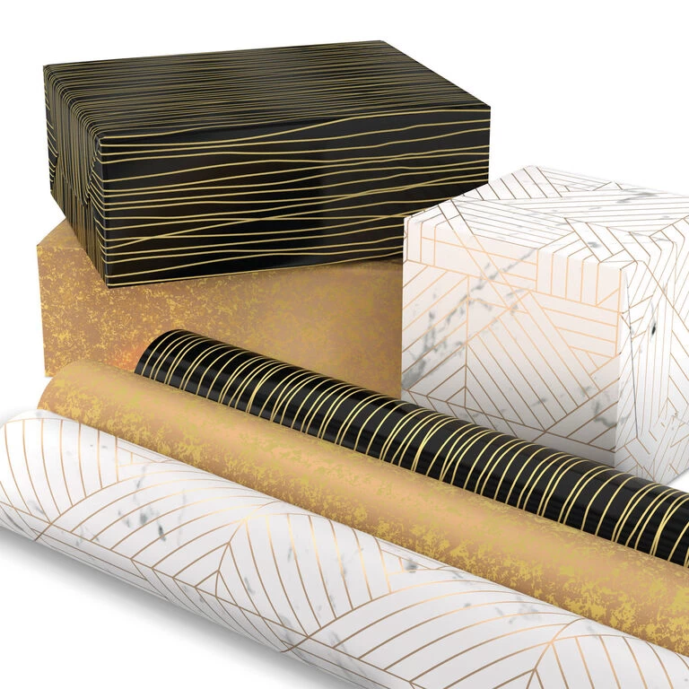 Hallmark Upscale Neutrals 3-Pack Wrapping Paper, 85 Sq. Ft. Total - Image 2