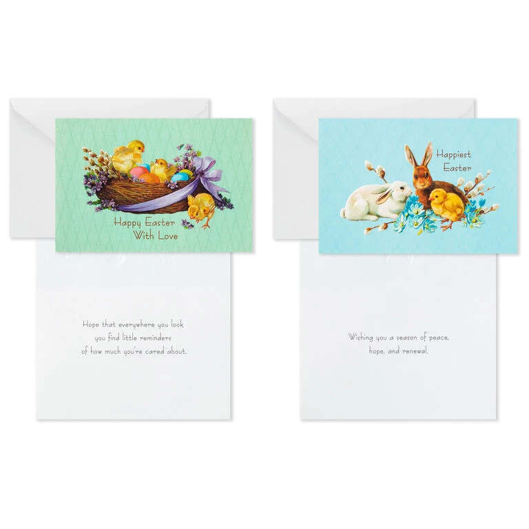 Hallmark Vintage Bunnies And Chicks Boxed Easter Cards, Pack Of 24 - Image 3