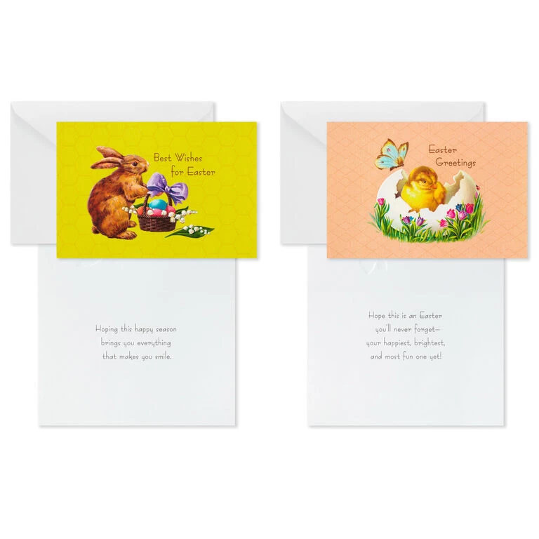 Hallmark Vintage Bunnies And Chicks Boxed Easter Cards, Pack Of 24 - Image 4