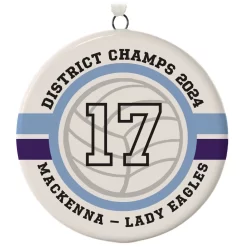Volleyball Ceramic Circle Personalized Ornament