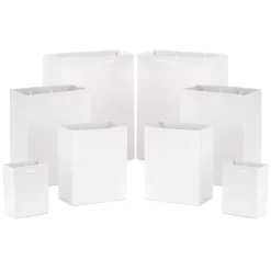 Hallmark White Assorted Sizes 8-Pack Gift Bags