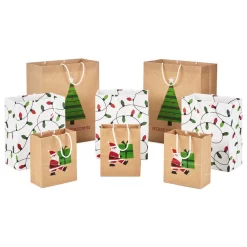 Hallmark Merry Mix 8-Pack Christmas Gift Bags, Assorted Sizes And Designs