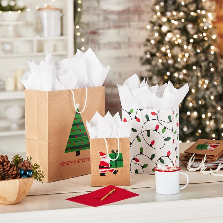 Hallmark Merry Mix 8-Pack Christmas Gift Bags, Assorted Sizes And Designs - Image 2