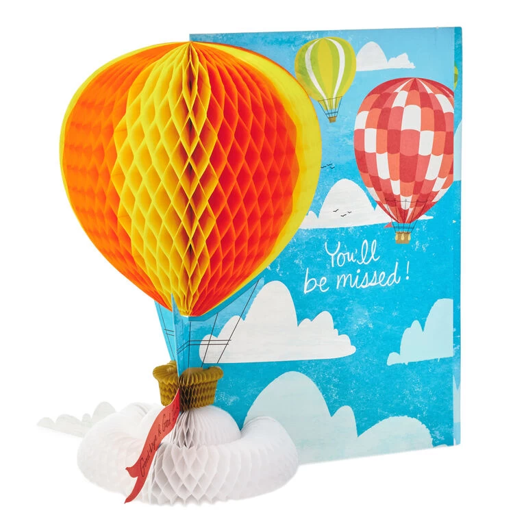 Hallmark 16" Hot Air Balloons Pop-Up Jumbo Goodbye Card - Image 2